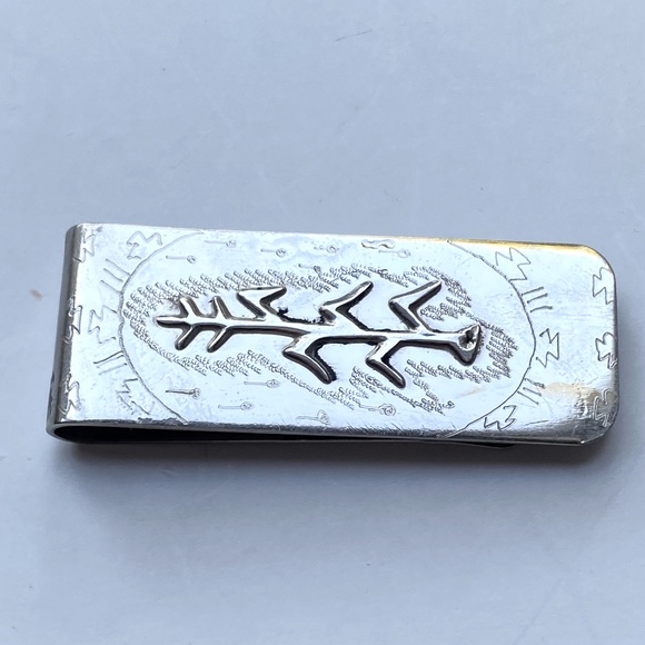 Vintage RB Richard Begay Navajo Silver Money Clip - Picture 1 of 3